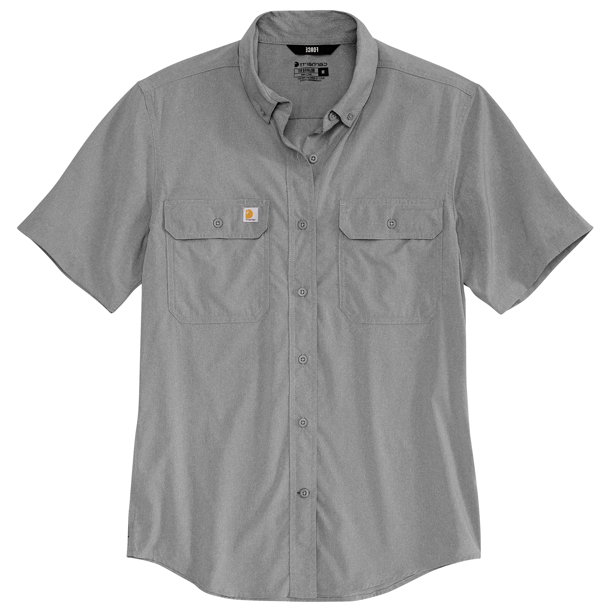 Carhartt 105292 Mens Force Relaxed Fit Lightweight Short-Sleeve Gray Shirt from GME Supply